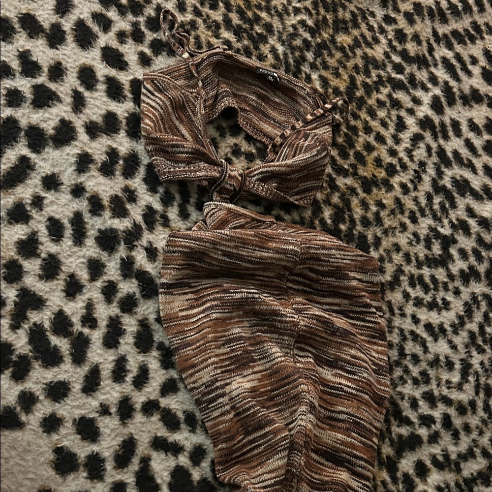 Fashion Nova Brown Knit Dress